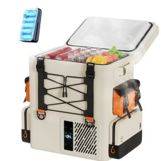 Акумуляторний холодильник-рюкзак Litheli 16л, живлення від павербанку (УМБ Litheli Power Bank 20000 mAh, 45 W в комплекті)