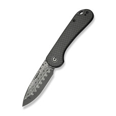 Ніж складаний кишеньковий Civivi Elementum Slip Joint, (7.5 см) Damascus / Carbon Fiber сірий