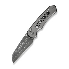 Ніж складаний туристичний Civivi Pragma Prime, (8.9 см) Damascus / Aluminum сірий