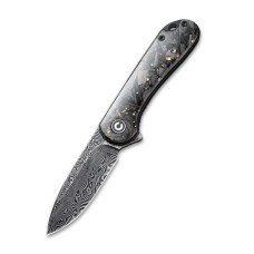 Ніж складаний кишеньковий Civivi Elementum, (7.5 см) Damascus / Carbon Fiber сірий